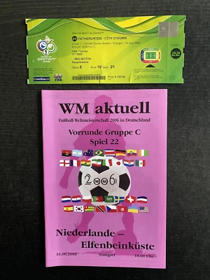 World Cup 2006 Ticket And Program Netherlands - Ivory Coast,16.06.2006 Stuttgart - Image 1 of 4