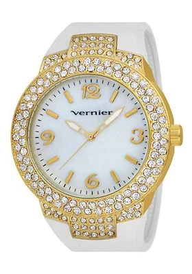 NEW Vernier VNR11073YGW Women's Analog Watch Oversized Gold Mother Of Pearl Dial - Image 1 of 2