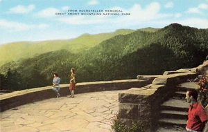 Rockefeller Memorial, Great Smoky Mountains National Park Tennessee Vintage PC - Picture 1 of 2