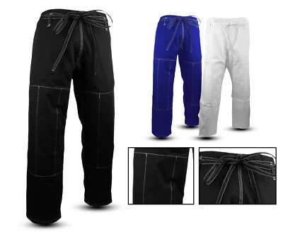 Pantalones brasileños Jiu Jitsu Gi estilo tradicional BJJ uniforme pantalones blanco azul negro Foto 1 de 3