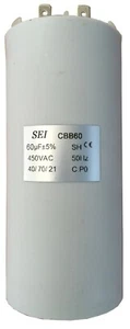 AIRCONDITIONER - PLASTIC ROUND RUN CAPACITOR 60µF / 60UF 400-500V 4 TERMINALS - Bild 1 von 1