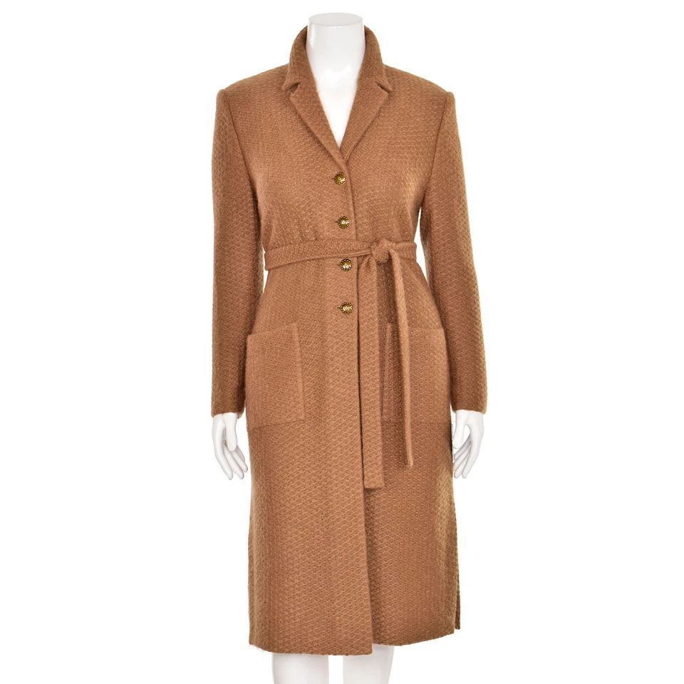 *¡ME ENCANTA ESTO!* Abrigo Suéter Colección St. John Largo Marrón Mezcla Angora Talla 8 Foto 1 de 4