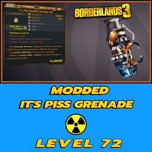 All Platforms Borderlands 3 modifizierte It's Piss Granate Level 72 - Bild 1 von 3