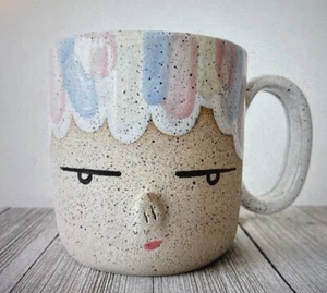 LWellyCeramics Introverted Rainbow Mug 11 Oz 9 cm High X 8.5 cm Wide New 3D Nose - Picture 1 of 11