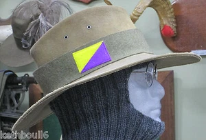 WW1 3rd Australian LH machine gun squadron puggaree & colour patch, plain pug - Picture 1 of 6