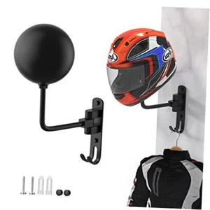 Helmet Hanger Wall Mount 180° Swivel Helmet Holder for Motorcycle Bike Black-1 - Picture 1 of 7