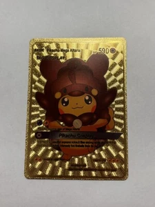 Pikachu Mega Altaria Tag Cosplay Gold Foil Display Card NM/M - Picture 1 of 2