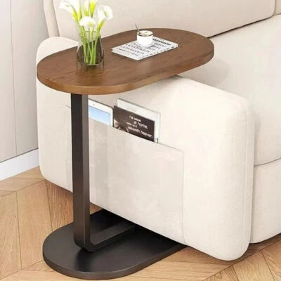 C-Shaped Compact Sofa Side End Table Coffee Laptop Table Living Room Bedroom UK - Image 1 of 4
