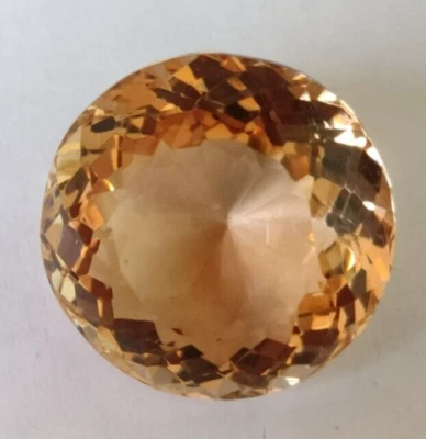 Large Imperial Topaz 42.25 Ct. Faceted Round Cut Loose Gemstone Gift for Women - Image 1 of 4