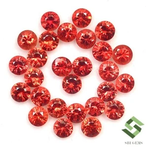 3 mm Natural Orange Sapphire Round Diamond Cut Lot 30 Pcs 4.50 CTS Loose Gems - Picture 1 of 7