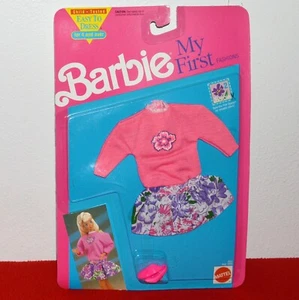 Vintage Barbie My First Fashions abito floreale L/S camicia gonna rosa scarpe Mattel nuovo con scatola - Foto 1 di 9