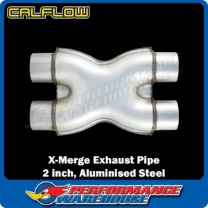 Acero aluminizado Calflow 2 pulgadas I.D. Tubo de escape de fusión X, CAL-TX200-AS - Imagen 1 de 4