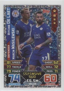 2015 Topps Match Attax English Premier League Ritchie De Laet Marcin Wasilewski