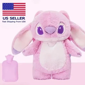 Disney Stitch Anime Angel Plush With Hot Water Bottle Bag Therapy Heat pad gift - Picture 1 of 7