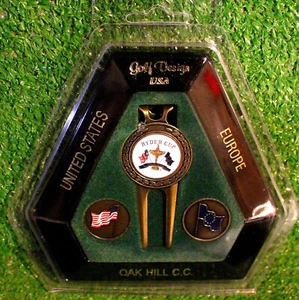 Ryder Cup Oak Hil Rochester NY 1995 Divot Tool Ball Marker Set mai aperto nuovo - Foto 1 di 3