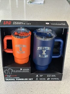 Travel Tumbler Set 2pk 24 Oz & 40 oz Fighting ILLINI brand new in box - Picture 1 of 9