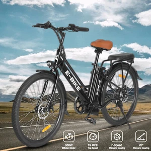 2023 E-Bike 26" Electric Bike for Adults 350W Motor City Bicycle Commuter Ebike - Picture 1 of 12