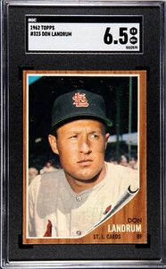 1962 Topps - #323 Don Landrum - SGC 6.5 EX NM+ NEAR MINT - Tougher Card - Picture 1 of 7