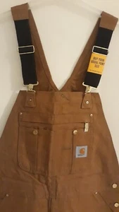 Carhartt Men’s New R37 BRN 32x34 Zip To Thigh overalls double lined front - Imagen 1 de 8
