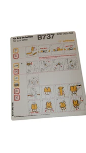 Tarjeta de seguridad de avión de línea aérea Lufthansa Boeing 737 - Imagen 1 de 2