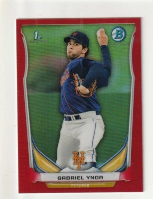 gabriel ynoa 2014 bowman chrome mini red refractor 2/5 mets - Image 1 of 2