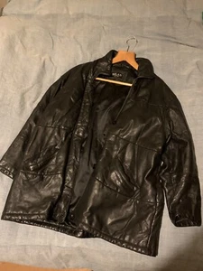 MENS MILAN BLACK LEATHER JACKET SIZE LARGE - Picture 1 of 2