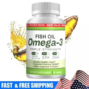 Triple Strength Omega 3 Fish Oil 2400 mg Supplement, Omega-3 Supplement - Picture 1 of 10