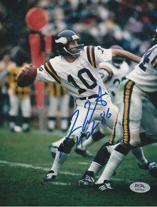 FRAN TARKENTON  MINNESOTA VIKINGS  HOF 1986 PSA AUTHENTICATED ACTION SIGNED 8x10 - Picture 1 of 1