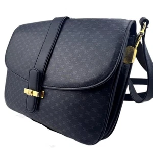 Celine Shoulder Bag Navy Macadam Gold Bracket Total Pattern Flap Type - Picture 1 of 17