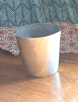 Vtg Croscill Home Fashions EDGE Silver Waste Basket 8.75" L x 6.75" W x 9.75" H - Image 1 of 4
