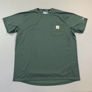 Carhartt Force Shirt Mens Large Forestry Green Heather Relaxed Fit Pocket Tee - Picture 1 of 11