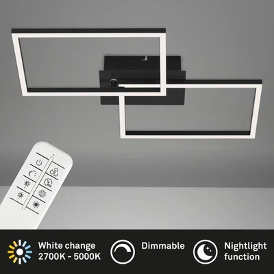Deckenlampe Briloner Frame LED Schwarz dimmbar Fernbedienung Lichtfarbe wählbar - Bild 1 von 4