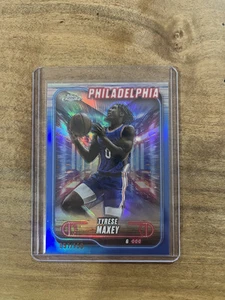 TYRESE MAXEY 2024-25 TOPPS CHROME BLUE /150  REFRACTOR PHILADELPHIA 76ERS  - Picture 1 of 2
