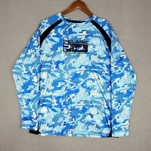 Pelagic Performance Angelshirt Herren Large Blau Camouflage Langarm Outdoor - Bild 1 von 9
