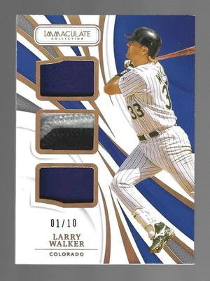 Larry Walker 2021 Panini Immaculate Collection Triple Patch 1/10 💲 - Image 1 of 3