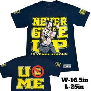 WWE John Cena Never Give Up 10 Years Strong U Can’t See Me Shirt Navy Blau Gr. S - Bild 1 von 8