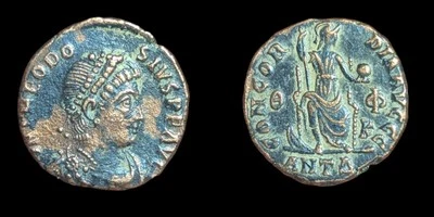 Ancient Roman Theodosius I The Great Constantinopolis Globe Coin 379-395 A.D. - Image 1 of 3