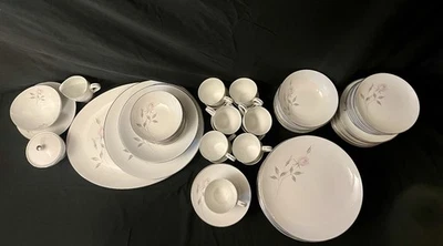 Mikasa Madeleine 5673 Fine China Pink Rose Dinnerware Set of 12 – 91 pcs total - Image 1 of 4