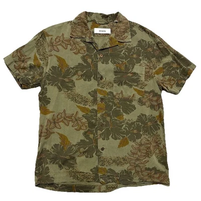 Buck Mason Shirt Mens XS Draped Twill Green Floral Camp Collar Short Sleeve Boho - Image 1 of 4