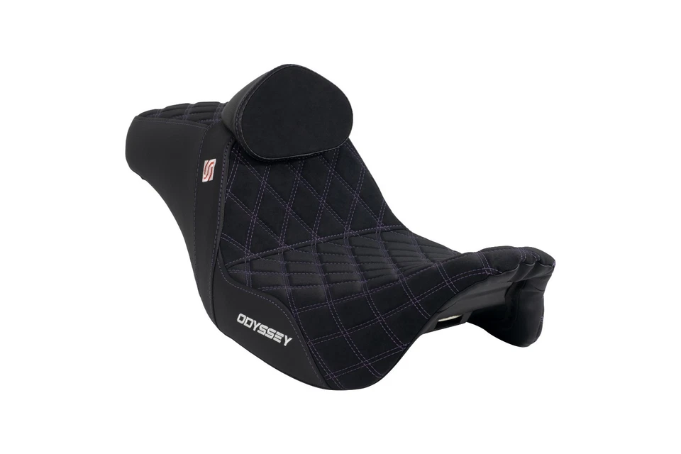 Odyssey Harley-Davidson Suede Seat 2018–23 Road Glide w/Backrest Purple US Stock - Image 1 of 4