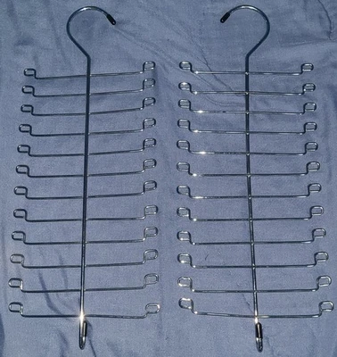 批量 2 件 复古 1990 年代 金属领带 皮带架 支架 衣柜 衣架 组织者 — 第 1/4 张图片