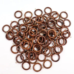 Holz Gardinenringe 95 Stück Gardinenbeschläge braun Holzgardine mit Öse - Bild 1 von 5