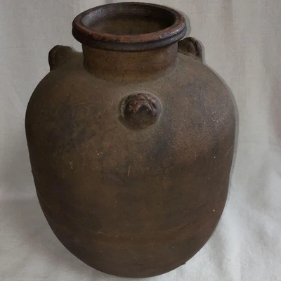 Pottery Jar 19Th Century Antique Japanese Edo SHIGARAKI Ware Vase Pot 12.9 inch - Image 1 of 4