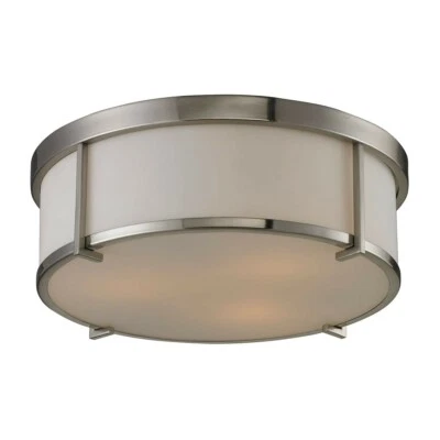 BRYANT 3LT FLUSH MOUNT IN BRUSHED NICKEL,15" - Image 1 of 3