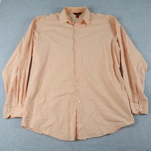Nyne Shirt Mens XLT Tall Casual Button Up Orange Diagonal Plaid Long Sleeve - Picture 1 of 5