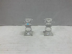 Swarovski Crystal Candle Stick Holders Pair No box - Picture 1 of 4