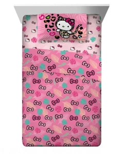 Hello Kitty Kids Full Sheet Set, Pink, Sanrio Girls Favorite Pink Bow Best Gift - Picture 1 of 5