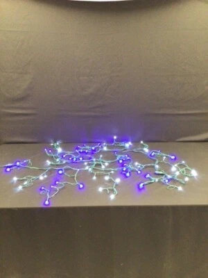 Cadena de luces LED para hielo blanco frío y azul - 10 pies - cable blanco luz de Navidad Foto 1 de 4