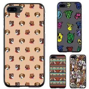 pitbull dogs pattern art Protective Case For Apple iPhone 12 13 14 15 16 - Picture 1 of 25