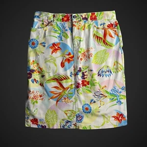 Vintage RARE KENZO JEANS Multicolor Floral Women Skirt Size S-M - Picture 1 of 8